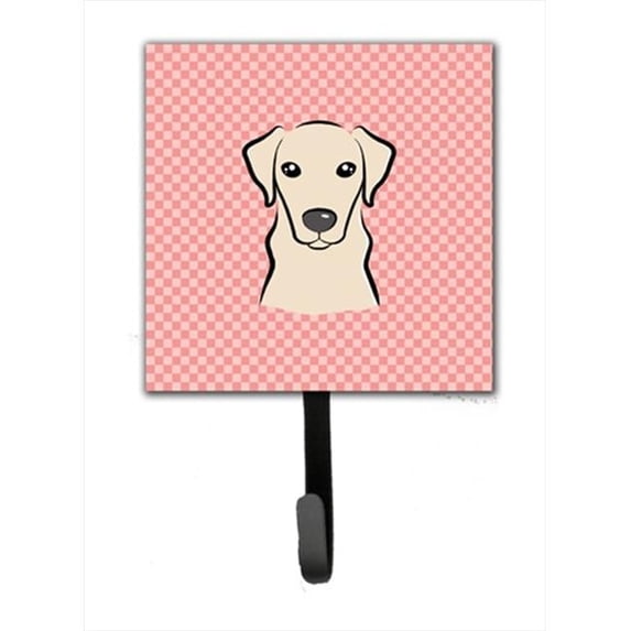 Carolines Treasures Checkerboard Pink Yellow Labrador Leash or Key Holder 7Hx4.25W multicolor