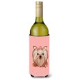 thumbnail image 1 of Carolines Treasures Checkerboard Pink Yorkie Yorkishire Terrier Wine Bottle Beverage Insulator Hugger Wine Bottle, 1 of 1