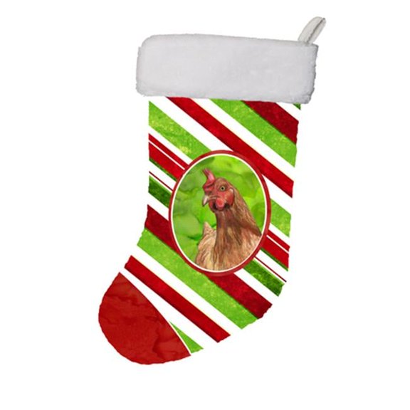 Carolines Treasures  Chicken Candy Cane Holiday Christmas Stocking