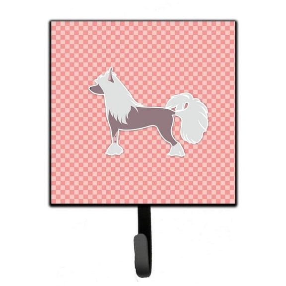 Carolines Treasures BB3643SH4 Chinese Crested Checkerboard Pink Leash or Key Holder