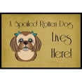thumbnail image 1 of Chocolate Brown Shih Tzu Spoiled Dog Lives Here Door Mat, 1 of 4