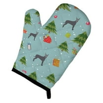 Carolines Treasures  Christmas Blue Cropped Great Dane Oven Mitt - Blue