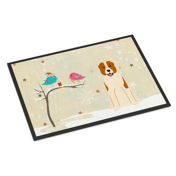 Carolines Treasures Christmas Presents Between Friends Central Asian Shepherd Dog Indoor or Outdoor Mat - 18 x 0.25 x 27 in.