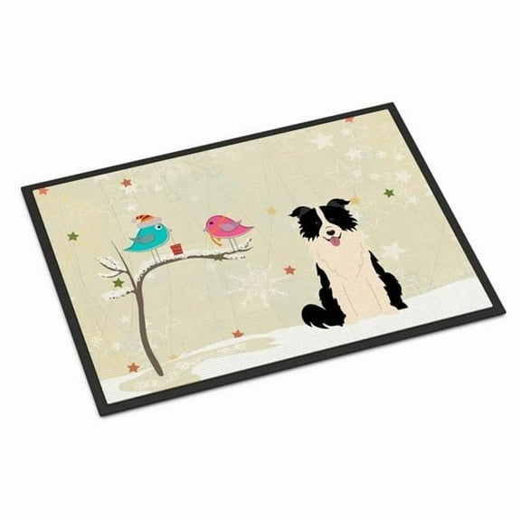 Carolines Treasures BB2590MAT Christmas Presents Between Friends Border Collie Black White Indoor or Outdoor Mat, 18 x 0.25 x 27 in.