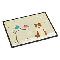 Carolines Treasures BB2591MAT Christmas Presents Between Friends Border Collie Red White Indoor or Outdoor Mat, 18 x 0.25 x 27 in.