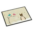thumbnail image 1 of Carolines Treasures Christmas Presents between Friends Bull Terrier Dark Brindle Door Mat Indoor Rug or Outdoor Welcome, 1 of 2