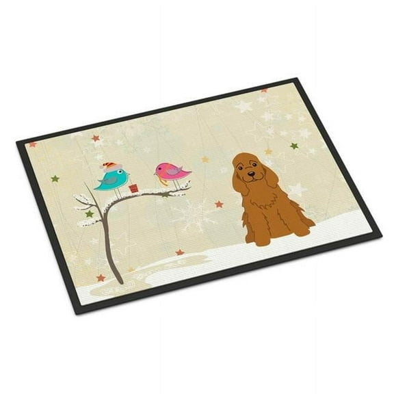 Carolines Treasures BB2567MAT Christmas Presents Between Friends Cocker Spaniel Red Indoor or Outdoor Mat, 18 x 0.25 x 27 in.