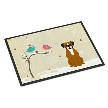 Carolines Treasures BB2588MAT Christmas Presents Between Friends Flashy Fawn Boxer Indoor or Outdoor Mat, 18 x 0.25 x 27 in.