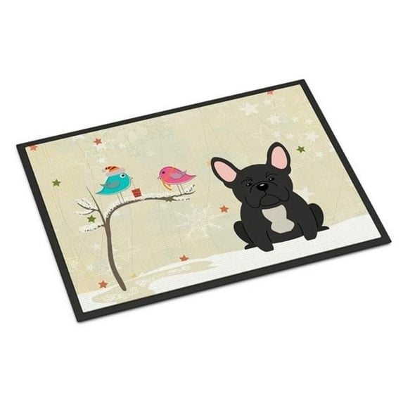 Carolines Treasures BB2486MAT Christmas Presents Between Friends French Bulldog Black Indoor or Outdoor Mat, 18 x 0.25 x 27 in.