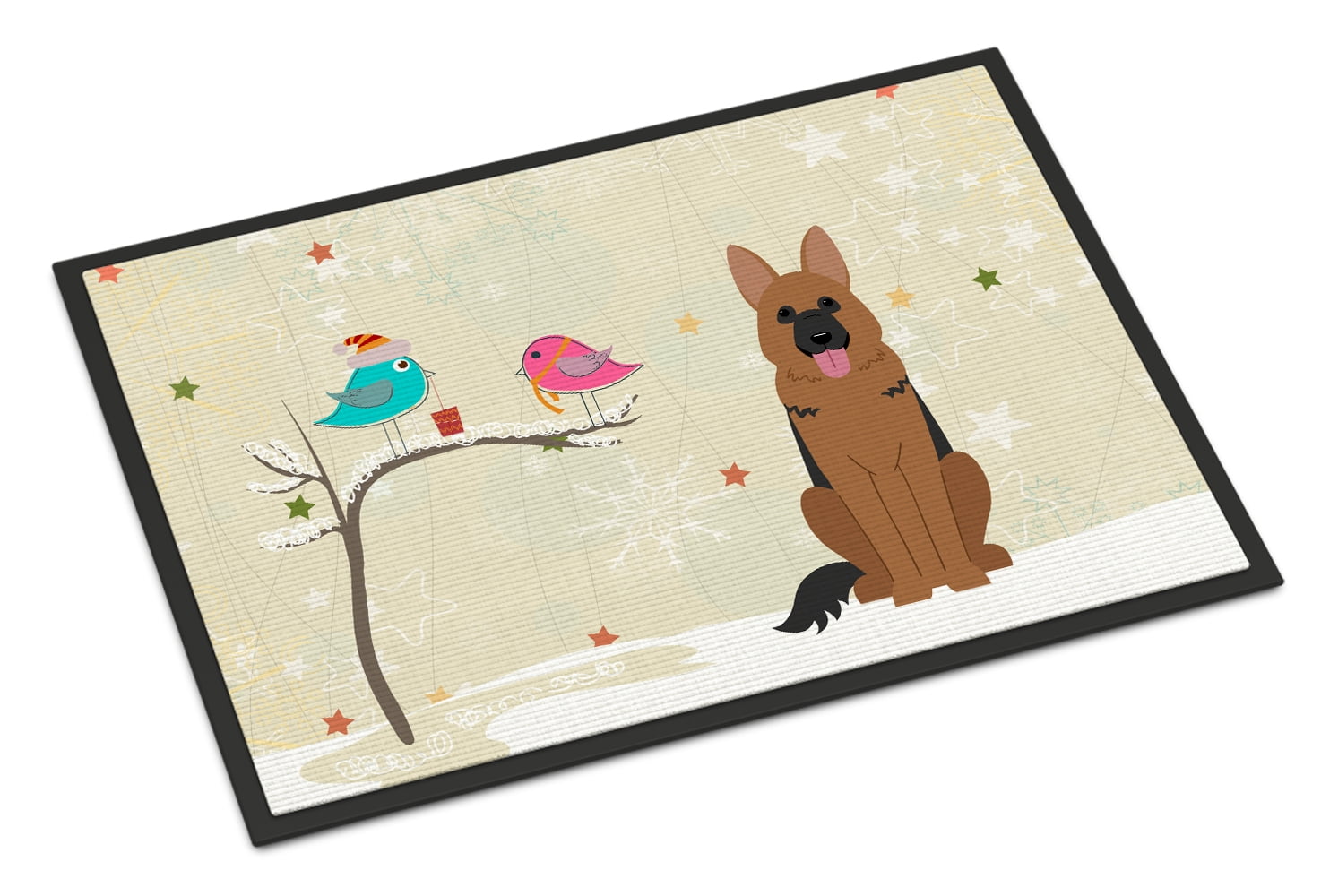 Carolines Treasures BB2539JMAT Christmas Presents Between Friends German Shepherd Indoor or Outdoor Mat, 24 x 0.25 x 36 in.