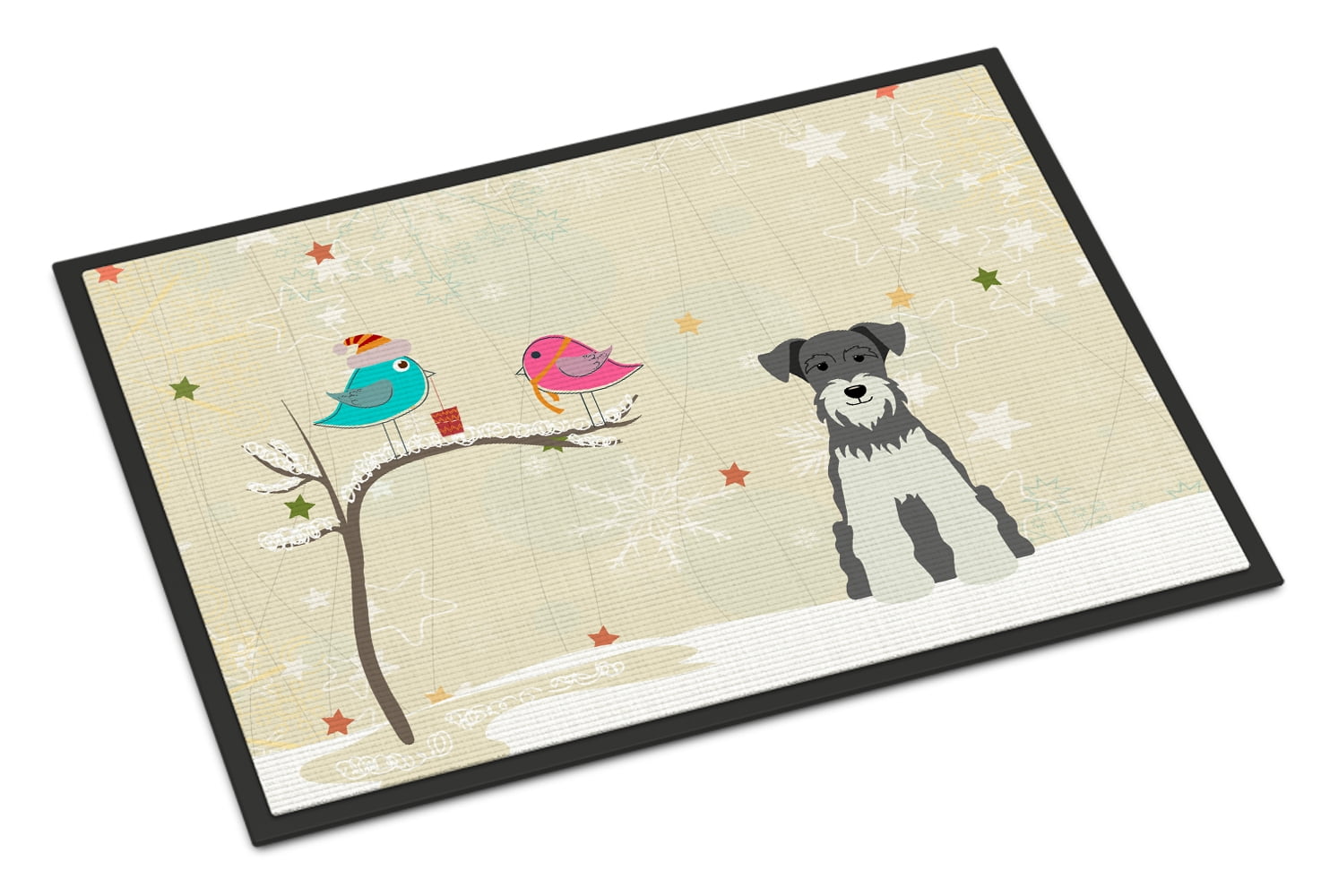 Carolines Treasures BB2526JMAT Christmas Presents Between Friends Miniature Schanuzer Salt & Pepper Indoor or Outdoor Mat, 24 x 0.25 x 36 in.