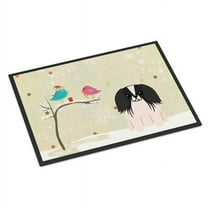 Carolines Treasures Christmas Presents between Friends Pekingnese Black White Door Mat Indoor Rug or Outdoor Welcome Mat