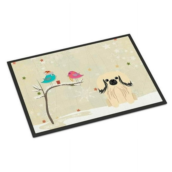Carolines Treasures BB2578MAT Christmas Presents Between Friends Pekingnese Cream Indoor or Outdoor Mat, 18 x 0.25 x 27 in.