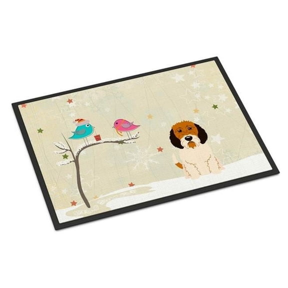 Carolines Treasures BB2551JMAT Christmas Presents Between Friends Petit Basset Griffon Veenden Indoor or Outdoor Mat, 24 x 0.25 x 36 in.