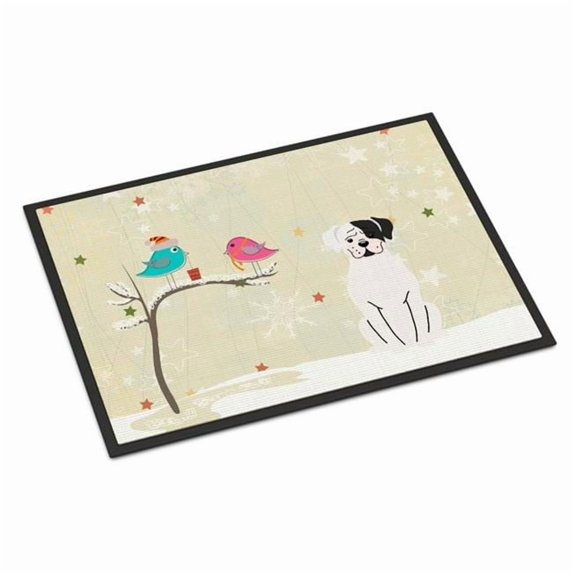Carolines Treasures BB2586JMAT Christmas Presents Between Friends White Boxer Cooper Indoor or Outdoor Mat, 24 x 0.25 x 36 in.