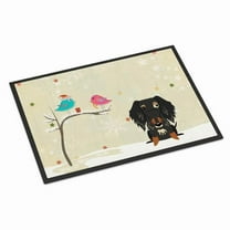 Carolines Treasures Christmas Presents between Friends Wire Haired Dachshund Dapple Door Mat Indoor Rug or Outdoor