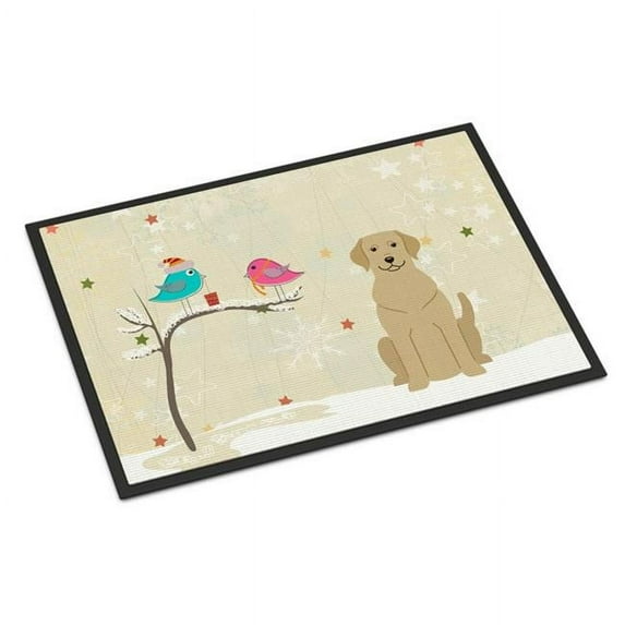 Carolines Treasures Christmas Presents between Friends Yellow Labrador Door Mat Indoor Rug or Outdoor Welcome Mat 18x27