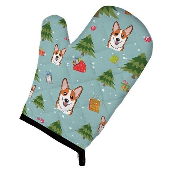 Carolines Treasures  Christmas Red Corgi Oven Mitt - Red
