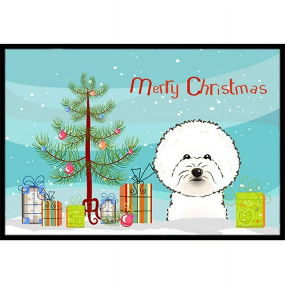 Carolines Treasures  Christmas Tree & Bichon Frise Indoor or Outdoor Mat, 24 x 36