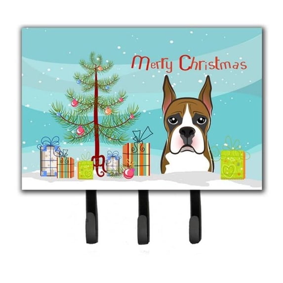 Carolines Treasures BB1595TH68 Christmas Tree & Boxer Leash or Key Holder