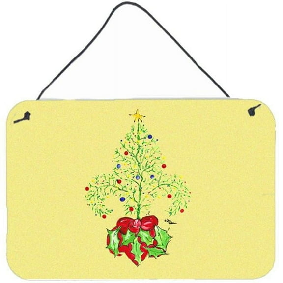Carolines Treasures  Christmas Tree Fleur De Lis Aluminium Metal Wall or Door Hanging Print