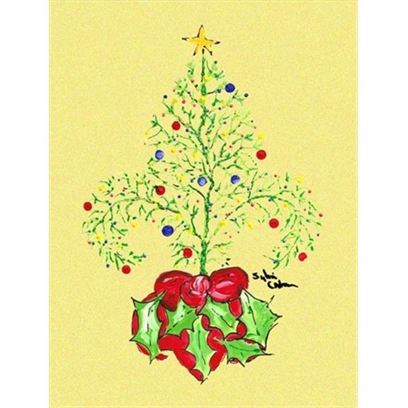 Carolines Treasures  Christmas Tree Fleur de lis House Size Canvas Flag