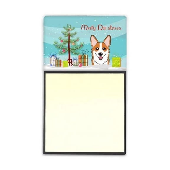 Carolines Treasures Christmas Tree & Red Corgi Sticky Note Holder