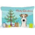 thumbnail image 1 of Carolines Treasures  Christmas Tree & Wire Haired Fox Terrier Fabric Decorative Pillow, 1 of 1