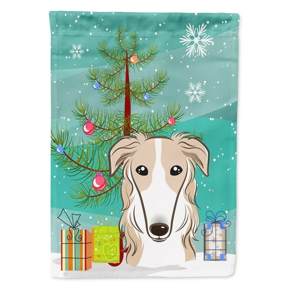 Christmas Tree and Borzoi Flag Garden Size BB1600GF