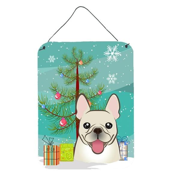 Caroline's Treasures BB1610DS1216 Christmas Tree and French Bulldog Wall or Door Hanging Prints, 12x16, multicolor