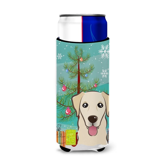 Carolines Treasures Christmas Tree and Golden Retriever Beverage Insulators for slim cans Slim Can multicolor