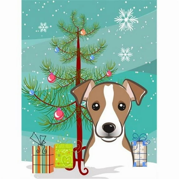 Christmas Tree and Jack Russell Terrier Flag Garden Size BB1632GF