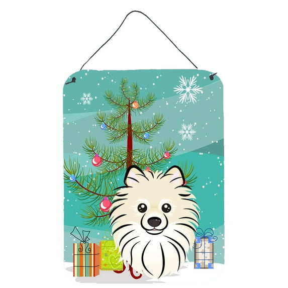 Carolines Treasures Christmas Tree and Pomeranian Wall or Door Hanging Prints 12x16 multicolor