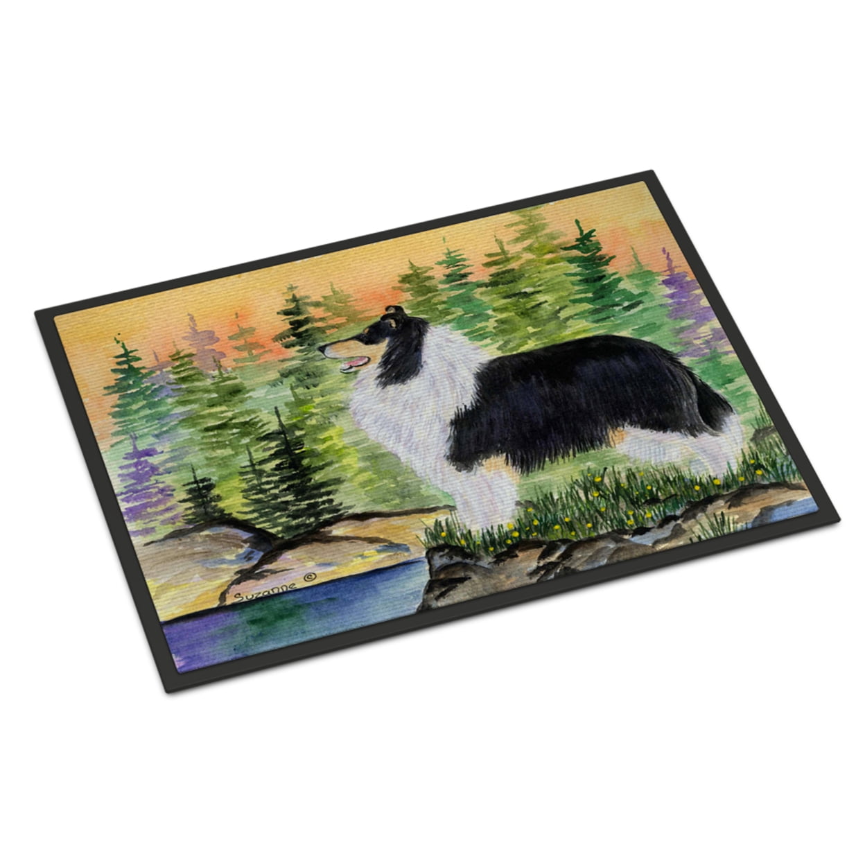 Border Collie In Summer Flowers Mouse Pad Hot Pad Or Trivet - View #7