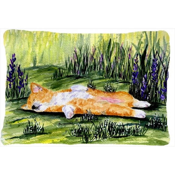 Carolines Treasures  Corgi Decorative Indoor & Outdoor Fabric Pillow 12 x 16 in.
