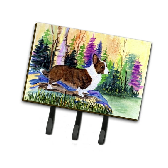 Carolines Treasures SS8006TH68 Corgi Leash Holder or Key Hook, Large, Multicolor