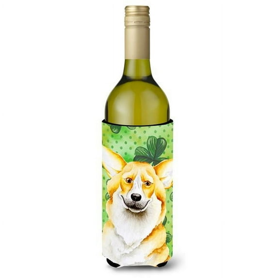 Carolines Treasures Corgi Shamrocks Wine Bottle Beverge Insulator Hugger