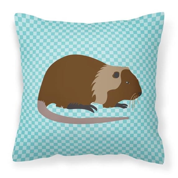 Carolines Treasures BB8053PW1414 Coypu Nutria River Rat Blue Check Fabric Decorative Pillow, 14 x 14 in.
