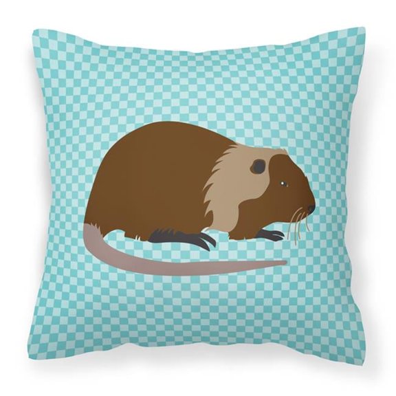 Carolines Treasures BB8053PW1818 Coypu Nutria River Rat Blue Check Fabric Decorative Pillow, 18 x 18 in.