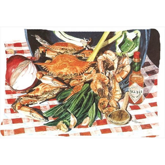 Carolines Treasures Crab Boil Indoor & Outdoor Decorative Fabric Pillow 12 x 16 in.