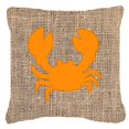thumbnail image 1 of Carolines Treasures  Crab Burlap And Orange Indoor & Outdoor Fabric Decorative Pillow, 1 of 1