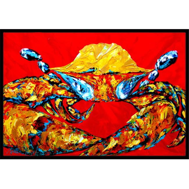 Carolines Treasures  Crab Fat and Sassy Indoor Or Outdoor Doormat