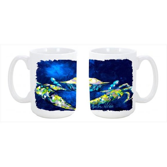 Carolines Treasures  Crab Tealy Dishwasher Safe Microwavable Ceramic Coffee Mug - 15 oz.