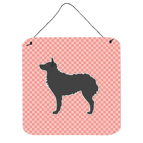 Carolines Treasures BB3621DS66 Croatian Sheepdog Checkerboard Pink Wall or Door Hanging Prints