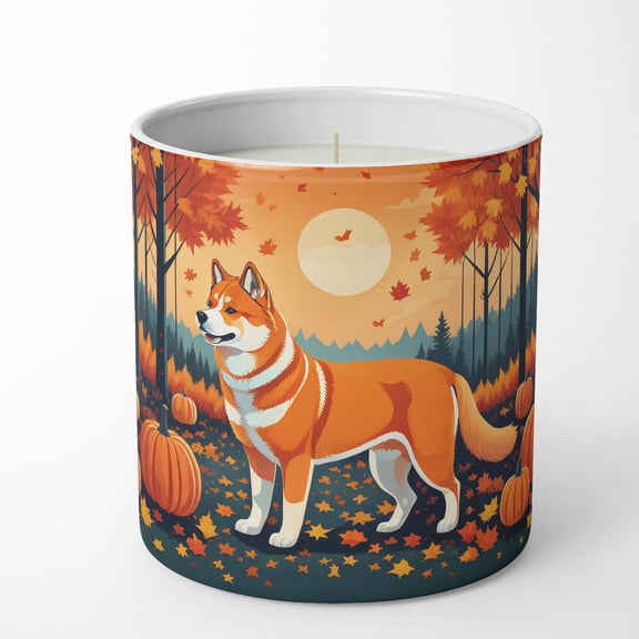 Carolines Treasures DAC1004CDL 10 oz Unisex Akita Fall Decorative Soy Candle