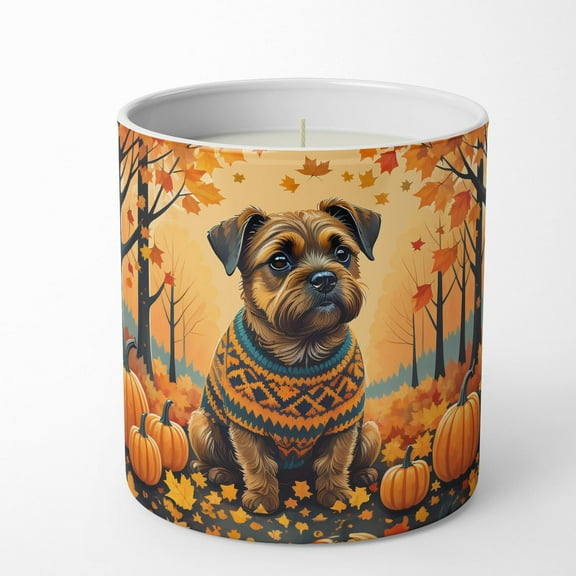 Carolines Treasures DAC1023CDL 10 oz Unisex Border Terrier Fall Decorative Soy Candle