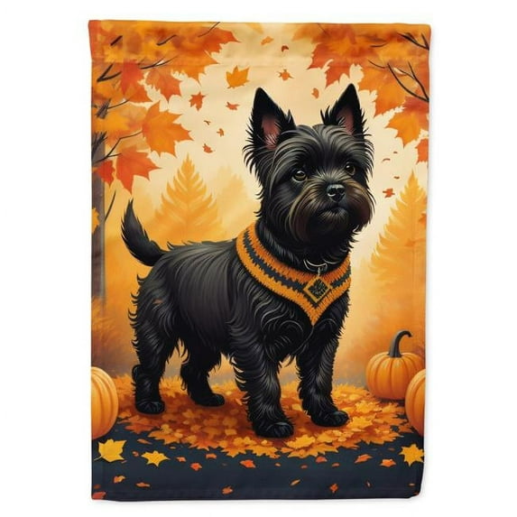 Black Cairn Terrier Fall House Flag