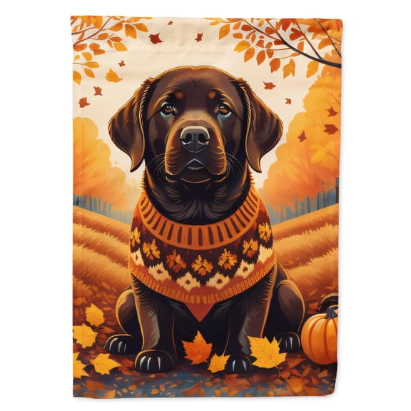 Chocolate Labrador Retriever Fall Garden Flag