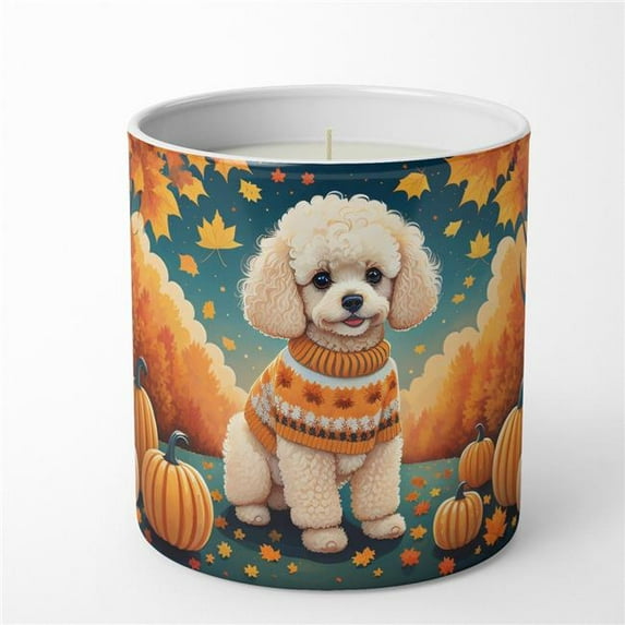 Carolines Treasures DAC1063CDL 10 oz Unisex Poodle Fall Decorative Soy Candle