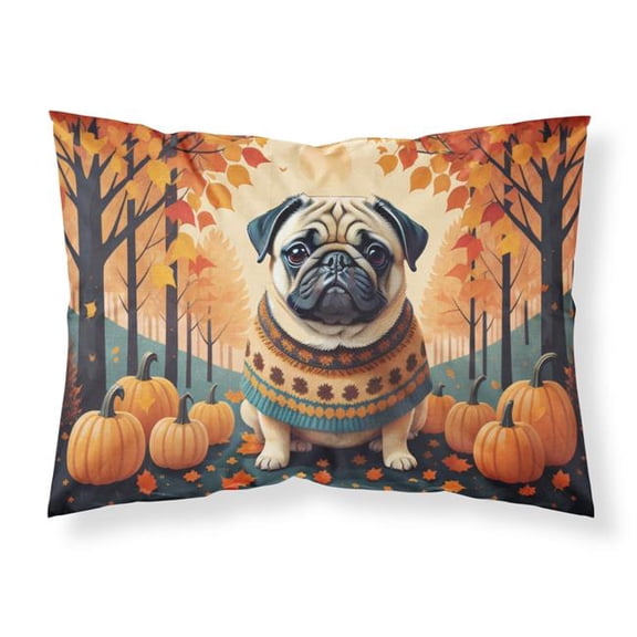Carolines Treasures DAC1065PILLOWCASE 20.5 x 30 in. Unisex Fawn Pug Fall Fabric Standard Pillowcase